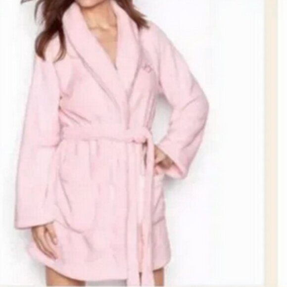 NWT Womens Victoria's Secret Angel Soft Pink Robe Bathrobe Sz M/L
